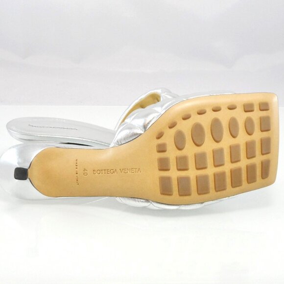 NIB$1200 Bottega Veneta Padded Quilted Metallic Kitten-Heel Slip-On Mules 40 10 - Picture 12 of 16